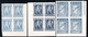 932.GREECE.1912-1923 LITHO Y.T.194A-198L,SC.214-231 MNH BLOCKS OF 4,2-3 VERY LIGHT WRINKLES NOT AFFECTING PAPER.5 SCANS - Blocks & Kleinbögen