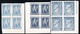 932.GREECE.1912-1923 LITHO Y.T.194A-198L,SC.214-231 MNH BLOCKS OF 4,2-3 VERY LIGHT WRINKLES NOT AFFECTING PAPER.5 SCANS - Blocchi & Foglietti