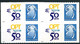 NOUVELLE CALEDONIE - N°1051 / 1052 - BLOCS DE 4 - TIMBRES PERSONNALISES ADHESIFS - CAGOU, LOGO "OPT" - Unused Stamps