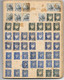 Collection De TIMBRES D'un ENFANT Sur CAHIER D'ECOLIER Années 1940 -PETAIN,SEMEUSE,IRIS,FISCAUX,CHEMINS DE FER,MERCURE.. - Usados