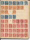 Delcampe - Collection De TIMBRES D'un ENFANT Sur CAHIER D'ECOLIER Années 1940 -PETAIN,SEMEUSE,IRIS,FISCAUX,CHEMINS DE FER,MERCURE.. - Used Stamps