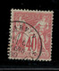 Yvert N° 70 SAGE 40 C. ROUGE- ORANGE - N SOUS B - - 1876-1878 Sage (Type I)