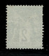 Yvert N° 62 SAGE 2 C. Vert - N SOUS B - 2° Choix - 1876-1878 Sage (Typ I)