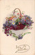 CPA - FANTAISIE - VIVE ST NICOLAS - PANIER REMPLI DE FLEURS VIOLETTES BLANCHES ET ROUGES - COLORISEE - Nikolaus