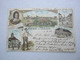 NAUEN , Litho, Seltene Karte Um 1899 , Knickspur - Nauen