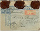 BELGIQUE - COB 141X2 SIMPLE CERCLE PANNE SUR LETTRE RECOMMANDEE CENSUREE POUR PARIS, 1917 - Otros & Sin Clasificación