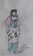 DESSIN ORIGINAL ILLUSTRATION AQUARELLE P MIGAULT Vers 1880 Femme - Disegni Originali