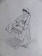 DESSIN ORIGINAL Recto - Verso 2 ILLUSTRATIONS A Mine De Plomb P MIGAULT Femme Priant ET Lavandière - Dibujos Originales