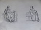 DESSIN ORIGINAL 2 ILLUSTRATIONS F Mine De Plomb P MIGAULT 2 Jeunes Hommes Et Jeune Femme Et Jeune Homme - Original Drawings