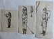 3 DESSINS ORIGINAUX Illustrations Encre Noire P MIGAULT - SOLDATS MILITAIRES Cuirassiers Prussien - Original Drawings