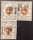 1850 Orts-Post 2 1/2 Rp Mit K.E, RARITÄT ALS 3er BLOCK  T.31/32 & 39 ZNr 13 I P.P Von ST GALLEN Attest Rellstab(Schweiz - 1843-1852 Federal & Cantonal Stamps