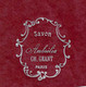 PUBLICITE SAVON EMBALLAGE TISSU IMITATION CUIR DESSIN COULEUR ARGENT EN RELIEF PARFUM PARFUMS CH. GRANT PARIS - Publicités