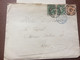 LETTRE BELGIQUE   PAIRE  *10 Vert  LEOPOLD Ll  *5 Centimes Rouge LION COUCHÉ AVEC ARMOIRIES  Mons>Paris  ANNÉE 1879 - Letter Covers