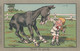 Artist Image GE Shepheard 'Dont Be Greedy' Horse Boy Humor, C1910s Vintage Postcard - Shepheard