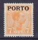 Denmark 1921 Mi. 3, 7 Øre Chr. X. Overprinted PORTO Portomarke Postage Due ERROR Variety Extra Ring In '7' In Circle MH* - Plaatfouten En Curiosa