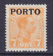 Denmark 1921 Mi. 3, 7 Øre Chr. X. Overprinted PORTO Portomarke Postage Due ERROR Variety Extra Ring In '7' In Circle MH* - Abarten Und Kuriositäten