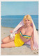 70s SEXY BIKINI  BUSTY GIRL BLONDE WOMAN ON BEACH, EROTIC, PIN UP,  Old Photo Postcard - Pin-Ups