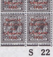 Ireland 1922 Thom Rialtas 5-line Red Overprint 9d Agate, Control S22 Imperf, Corner Block Of Six Plate 4 Mint - Ungebraucht