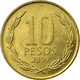 Monnaie, Chile, 10 Pesos, 2009, Santiago, TTB, Aluminum-Bronze, KM:228.2 - Chile