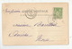 Cpa Chateauroux A Aniche 59 Nord Cachet Sans Date 1900 Et Levroux 36 Indre Cachet 0 , Timbre Type Sage 5 Centimes Vert - 1877-1920: Semi-moderne Periode