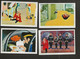 Chromo Vignette Image < " TINTIN ET LE LAC AUX REQUINS " ( Lot De 4 ) N° 135 137 139 140 <  Raymond Leblanc 1973 - Tintin