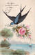 CPA - Hirondelle Tenant En Son Bec Un Bouquet De Fleur - Paysage - Illustration - Citation - Oiseaux