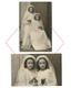 Lot 2 X Girl Fille Filles Enfant Child Oude Foto Communie Communiefoto Old Photo Ancienne Studio Cabinet Holy Communion - Zonder Classificatie