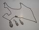 Set. PENDANT WITH CHAIN + EARRINGS. FINISH. VINTAGE. Decoration. - 11-12 - Kettingen