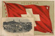 Embossed Helvetia Flag Card Uster P. Used Pfaffikon  Guggenheim - Pfäffikon