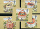 GRANDE BRETAGNE - OUVERTURE DU NOUVEAU THEATRE "SHAKESPEARE'S GLOBE" - CARTE MAXIMUM - N° Yvert 1826/1830 !! - Maximum Cards