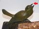 *BELLE PAIRE OISEAUX BRONZE ART DECO SERRE LIVRES PATINE VERTE SOCLE MARBRE   E - Art Nouveau / Art Deco