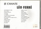 Partition Musicales, JE CHANTE LEO FERRE, 25 Chansons ,1997, 55 Pages, Ed. Paull Beuscher, Frais Fr 3.95 E - Partitions Musicales Anciennes