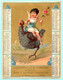 Grande Chromo Maison Delanghe-Vandenbonne. Calendrier 1883 1er Semèstre. Angelot Chevauchant Une Pintade. Courbe-Rouzet - Grossformat : ...-1900