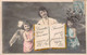 CPA - ANGE - Photo Colorisée De Deux Petits Anges Et Leur Maman Avec Un Livre à Message - Gruppi Di Bambini & Famiglie