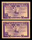 España Spain Billete Local Albacete Pareja Correlativa 50 Céntimos 1937 SC UNC - Otros & Sin Clasificación