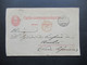 Schweiz Ganzsache 1877 Auslandskarte Geneve - Nantes Mit Rotem Stempel Suisse AMB M. Cenis Mit Ank. Stempel - Entiers Postaux