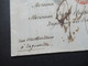 Schweiz 1849 Faltbrief Mit Inhalt Neuchatel über Paris Nach Le Havre Roter Stempel Neuchatel 2 Pontarlier 2 - 1843-1852 Kantonalmarken Und Bundesmarken