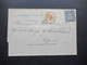 Schweiz 1871 Michel Nr.33 EF Auslandsbrief Mit Inhalt Geneve - Lyon Mit Ank. Stempel PD Brief Roter K2 Suisse Lyon - Covers & Documents