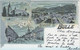 Souvenir De Bulle Le Château Vue Générale Et Le Moléson Grand'Rue Litho Bleue Argentée Clair De Lune 1901 Guggenheim - Bulle