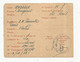 Cp , Carte Professionnelle , Syndicat National , Professionnel Des FRITURIERS , 1949 , Catégorie Halles Section De Paris - Ohne Zuordnung