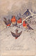 CPA - OISEAUX - Illustration De 4 Rouge-gorges Sur Une Branche Enneigée - Herzlichen WeihnachtsgruS - Oiseaux