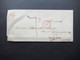 Schweiz 1846 Rote Stempel K2 Boudry Mit Posthorn Und Neuchatel 2 Pontarlier Und Ziffer 2 Auslandsbrief Nach Lyon - 1843-1852 Correos Federales Y Cantonales