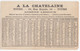 Calendrier 1883 - A La Chatelaine - Arsène LEHOUX - 53, Rue Royale TOURS - Tamaño Grande : ...-1900