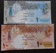 QATAR ,  P 28a + 30a,   1 + 10 Ryal , ND 2008 ,  UNC Neuf , 2 Notes - Qatar