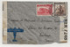 PANAM WW2 1944 FAM22 Air Mail Cover CONGO BELGE FRANCE Elisabethville Via Leopoldville Transit US Censor EXAMINER 7248 - Aviones