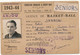 Carte, Licence De BASKET-BALL - Athlétic Club Amboisien, Seniors, 1944 - Otros & Sin Clasificación