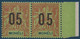 Colonies Type Groupe Mohéli  Paire BDFeuille N°18Aa** Variété 0 & 5 Espacés Tenant à Normal Signé Calves - Unused Stamps