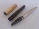 Delcampe - Vintage !!  Authentic Parker 51 Gold Filled Cap (1/10-12k) Black Fountain Pen W Box USA (#88) - Stylos