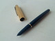 Vintage !! Authentic Parker 51 Gold Filled Cap (1/10-12k) Ocean Blue Fountain Pen (#91) - Stylos