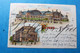 Gruss Aus Frankfurt. Haupt-Bahnhof  Opernhaus. Edit. H.Fränkel  Darmstadt Postdam 1900 Litho - Gares - Sans Trains